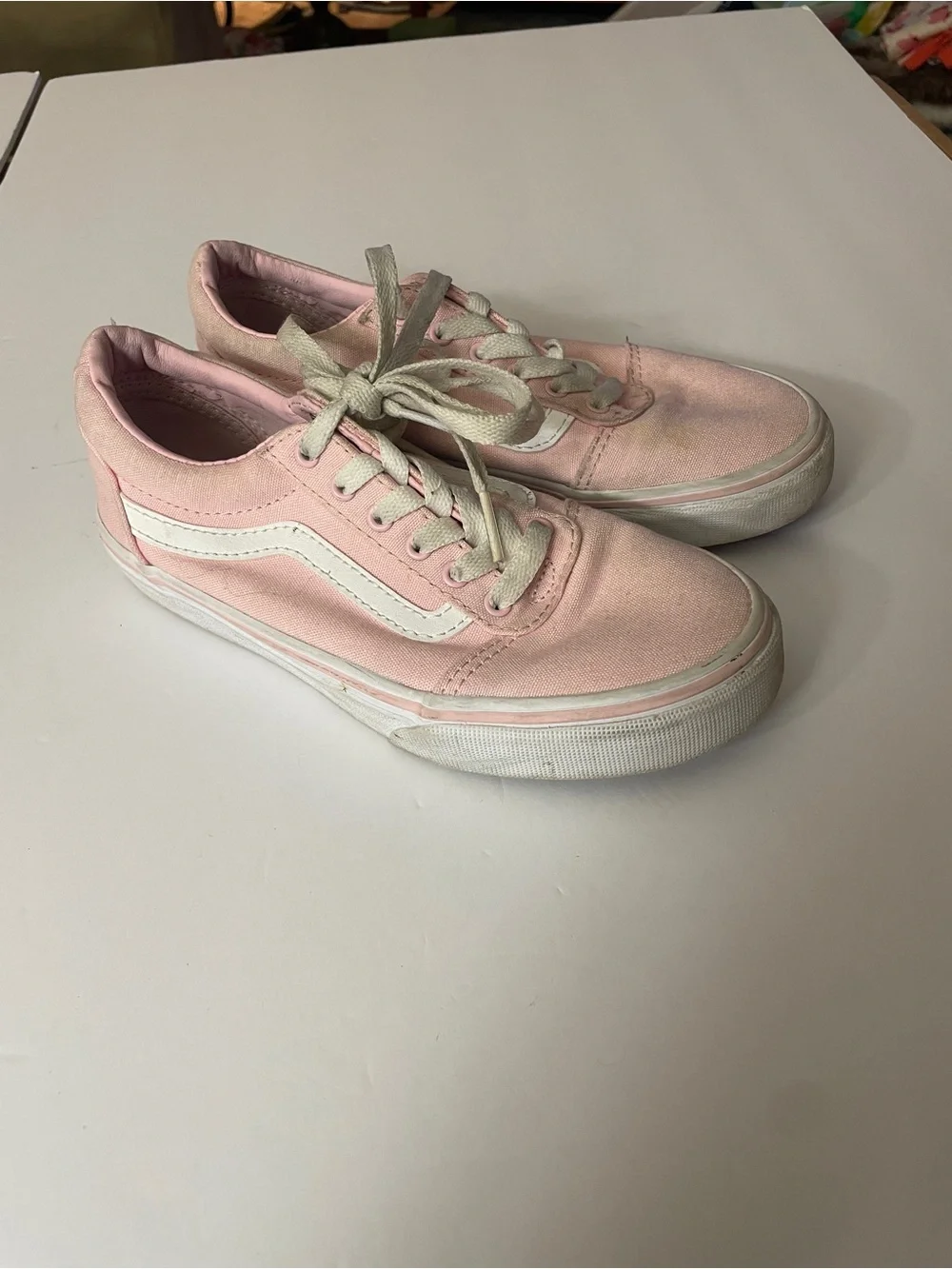 Vans Kids Pink Canvas Lace-Up Sneakers